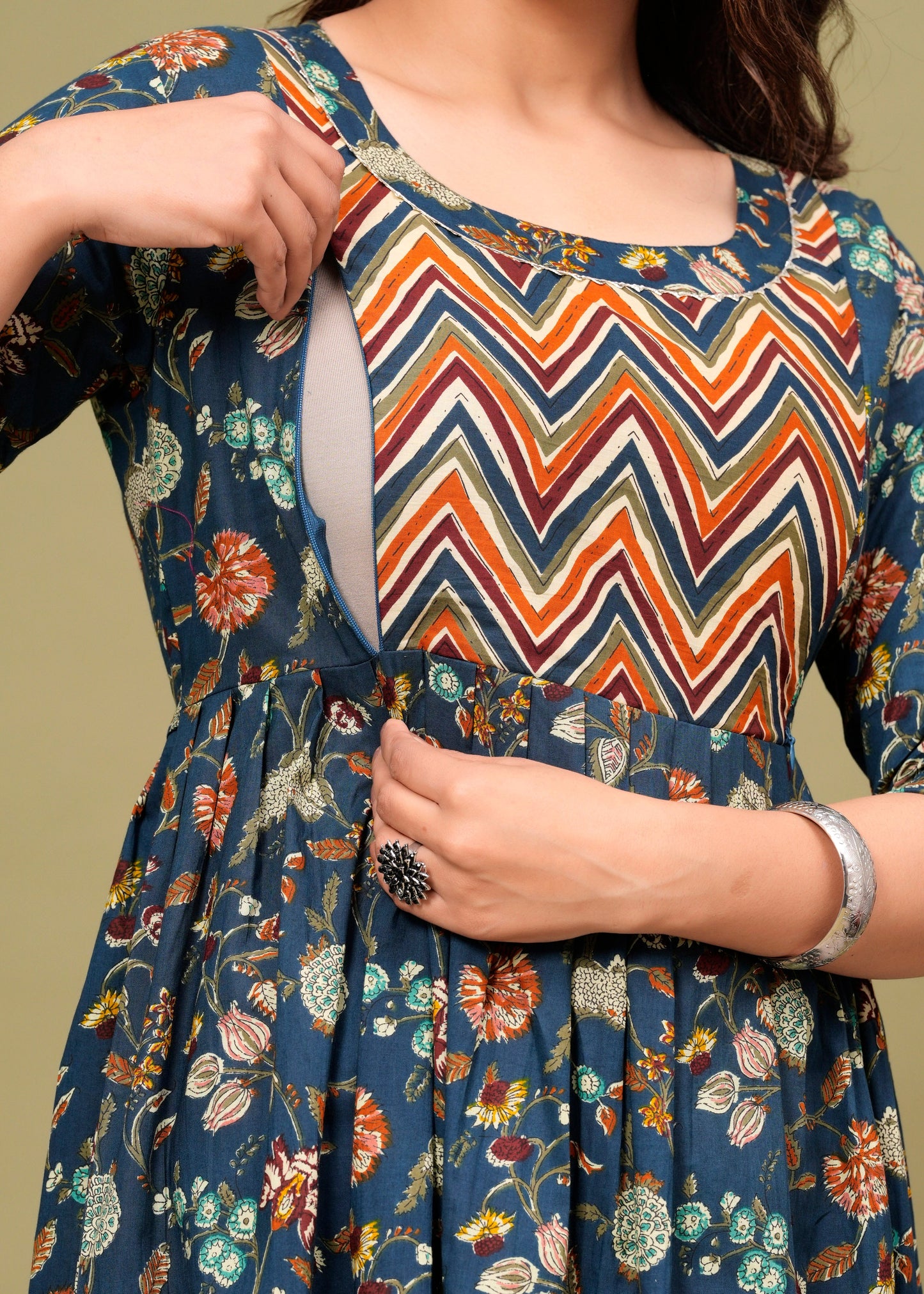 Women's Maternity Kurti for Feeding Zippers, Pre and Post Pregnancy & Nursing Or Mom