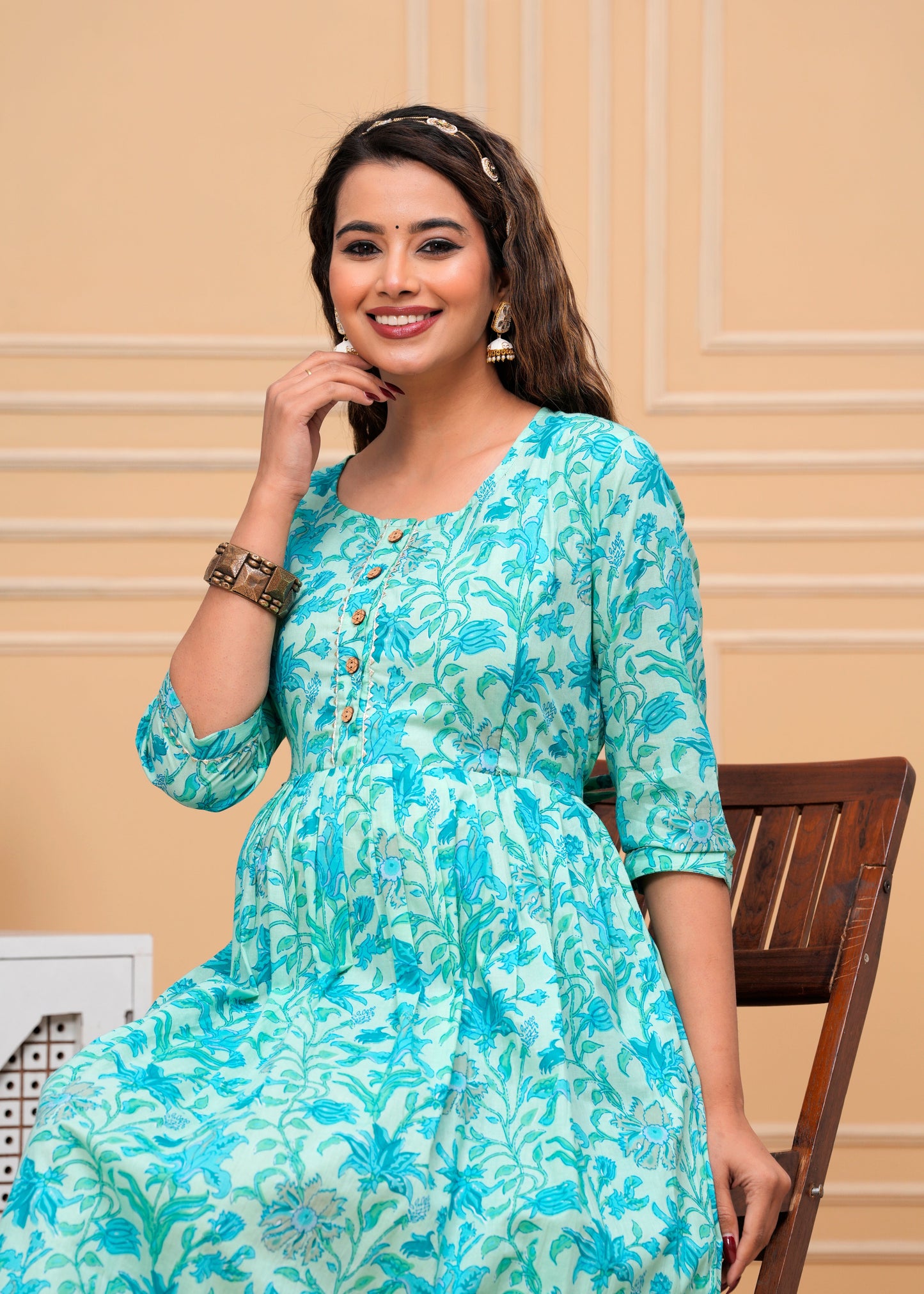Women's Maternity Kurti for Feeding Zippers, Pre and Post Pregnancy & Nursing Or Mom | Sky Blue Colour