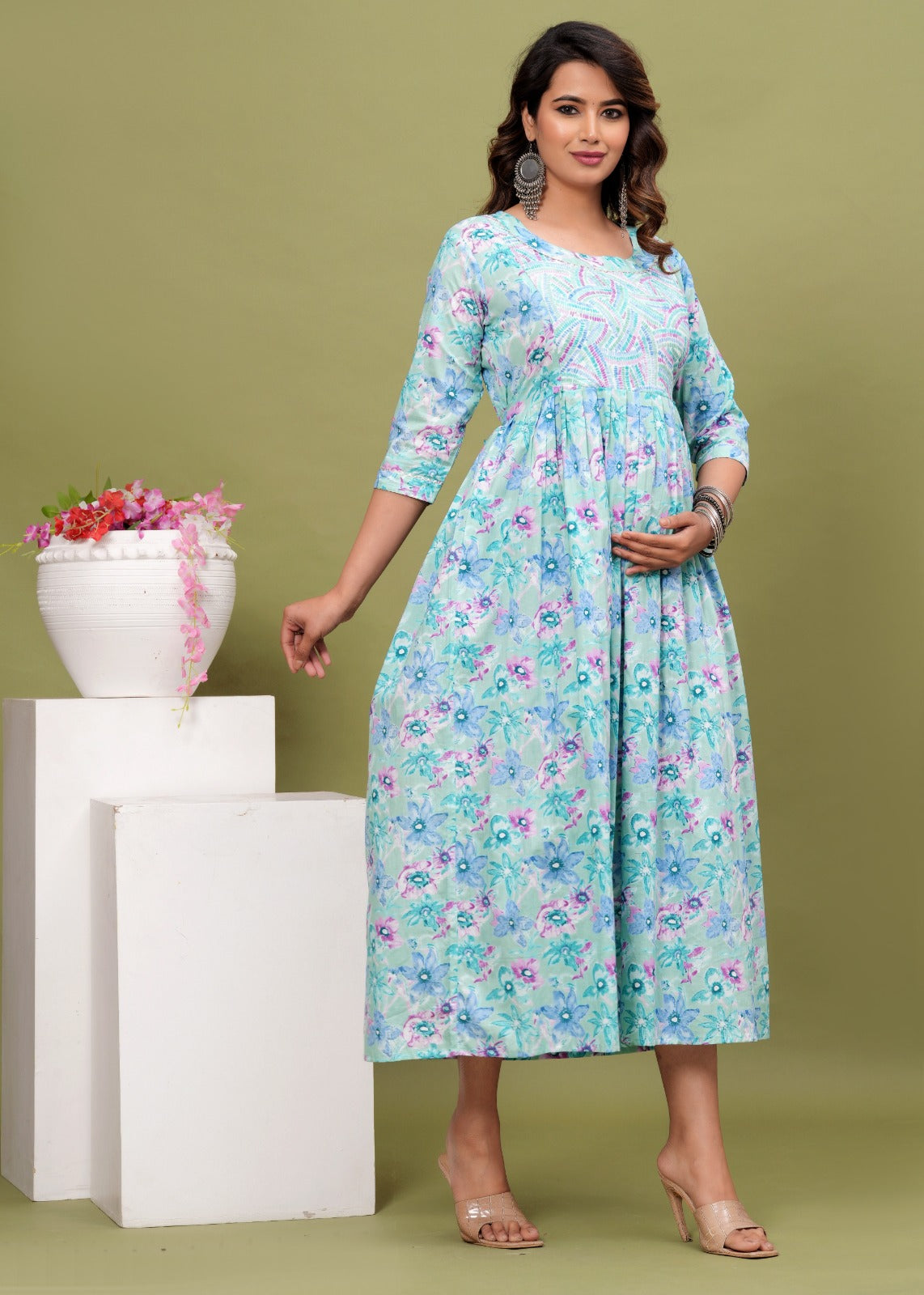 Women's Maternity Kurti for Feeding Zippers, Pre and Post Pregnancy & Nursing Or Mom