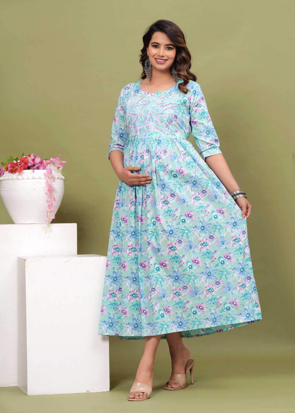 Women's Maternity Kurti for Feeding Zippers, Pre and Post Pregnancy & Nursing Or Mom