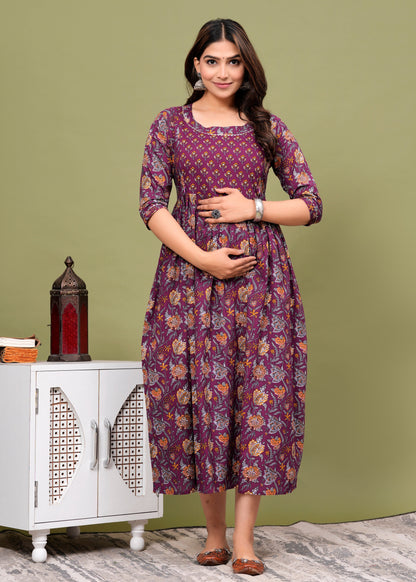 Women's Maternity Kurti for Feeding Zippers, Pre and Post Pregnancy & Nursing Or Mom
