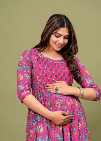 Women's Maternity Kurti for Feeding Zippers, Pre and Post Pregnancy & Nursing Or Mom