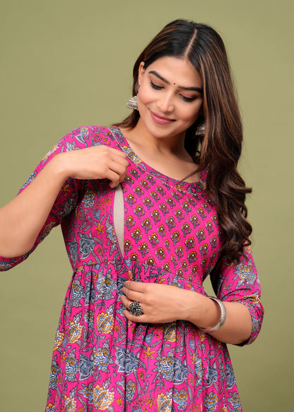 Women's Maternity Kurti for Feeding Zippers, Pre and Post Pregnancy & Nursing Or Mom