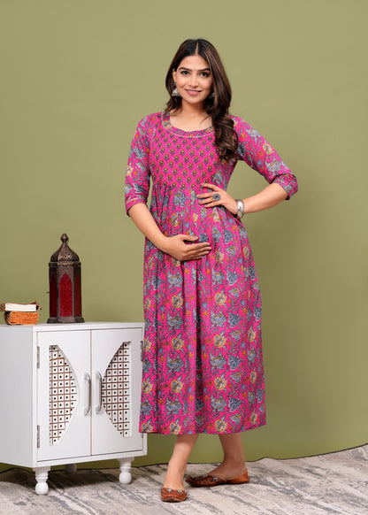 Women's Maternity Kurti for Feeding Zippers, Pre and Post Pregnancy & Nursing Or Mom