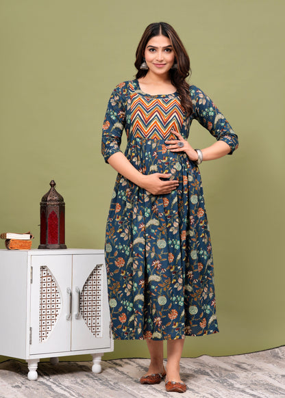 Women's Maternity Kurti for Feeding Zippers, Pre and Post Pregnancy & Nursing Or Mom