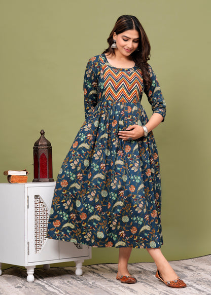 Women's Maternity Kurti for Feeding Zippers, Pre and Post Pregnancy & Nursing Or Mom