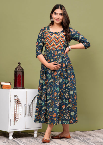 Women's Maternity Kurti for Feeding Zippers, Pre and Post Pregnancy & Nursing Or Mom