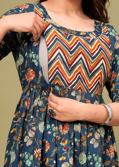 Women's Maternity Kurti for Feeding Zippers, Pre and Post Pregnancy & Nursing Or Mom