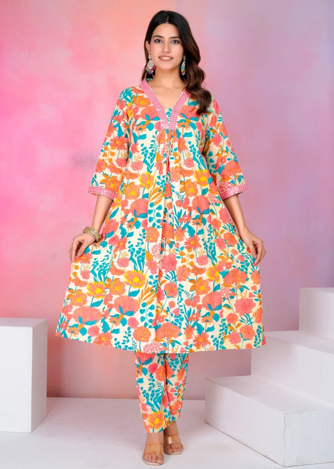 Cotton Suits with Kota Doriya Dupatta Sets