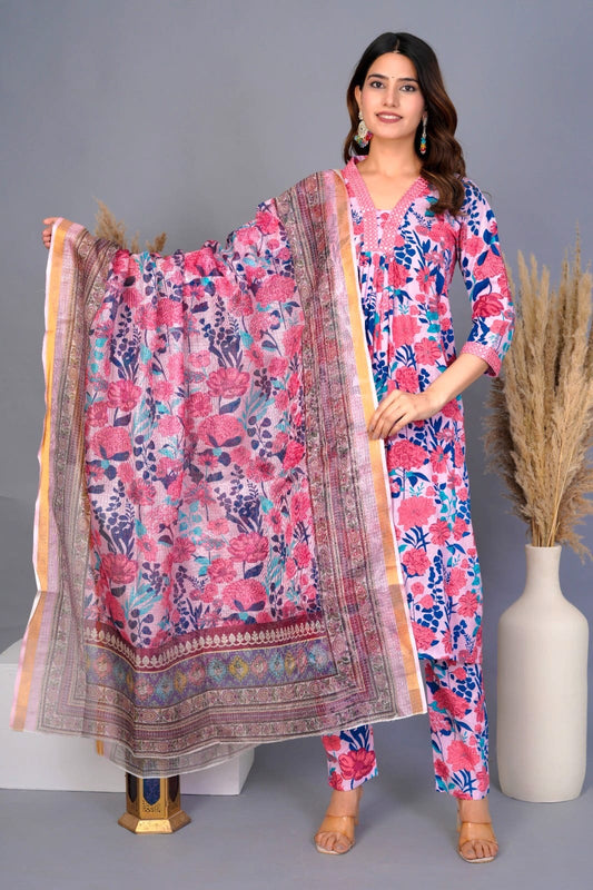 Cotton Suits with Kota Doriya Dupatta Sets