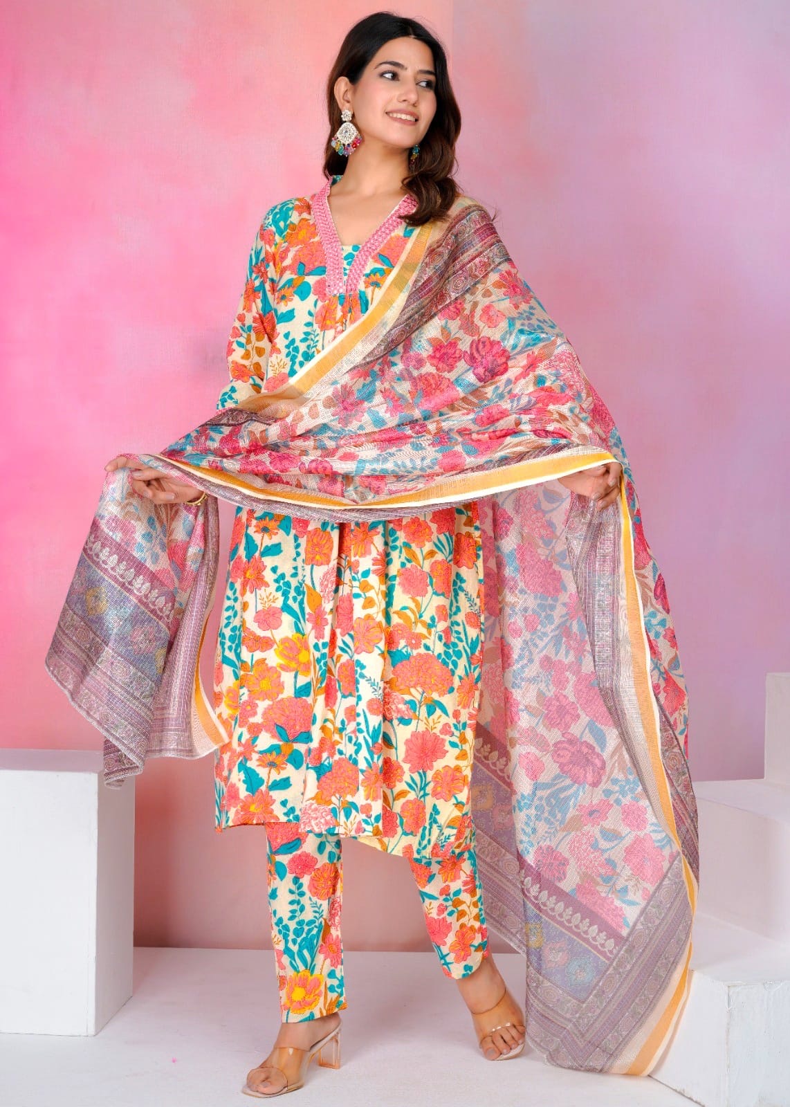 Cotton Suits with Kota Doriya Dupatta Sets