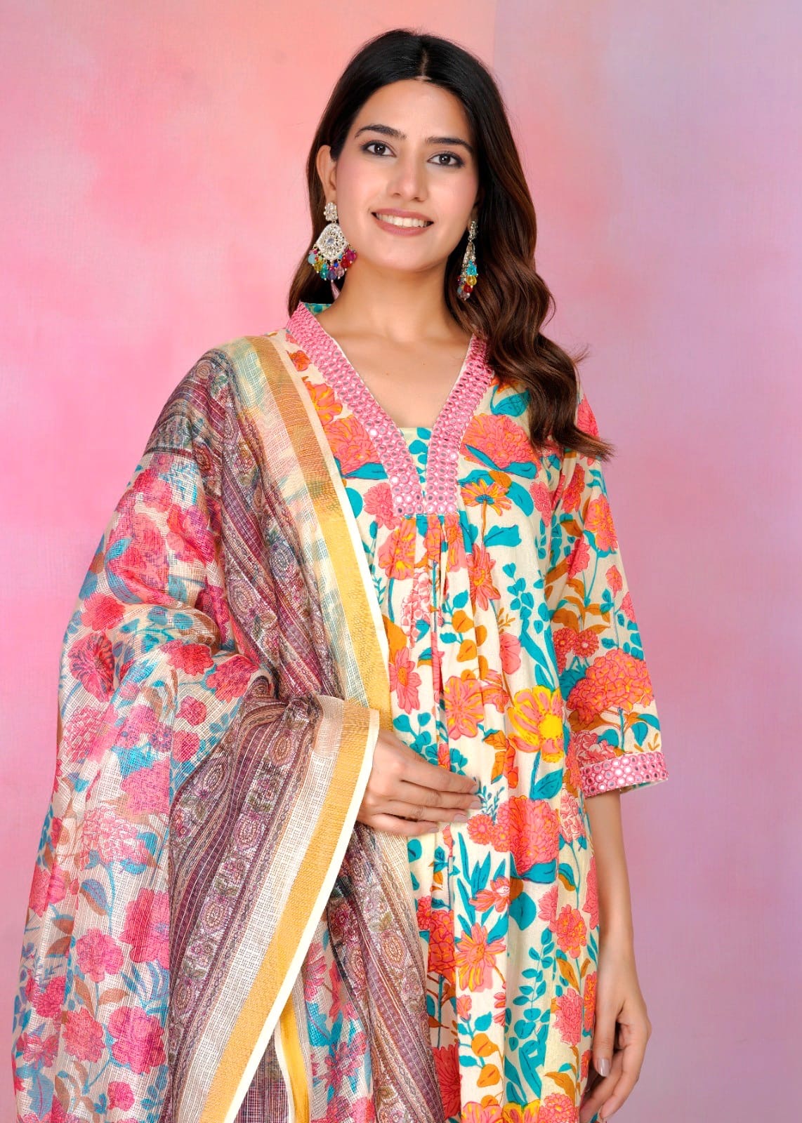 Cotton Suits with Kota Doriya Dupatta Sets