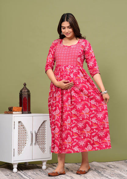 Women's Maternity Kurti for Feeding Zippers, Pre and Post Pregnancy & Nursing Or Mom