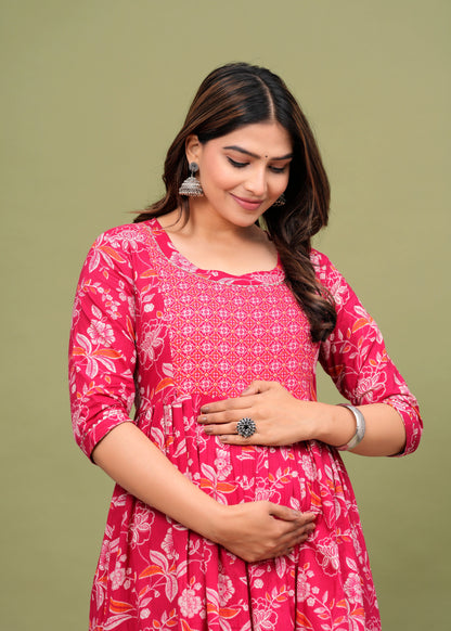 Women's Maternity Kurti for Feeding Zippers, Pre and Post Pregnancy & Nursing Or Mom