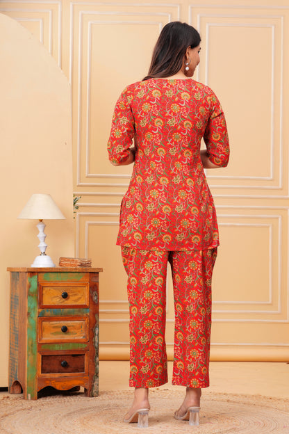 Buy 1 Get 1 Free | Pure Cotton Maternity & Nursing Co-ord Set | Pre & Post Pregnancy Wear