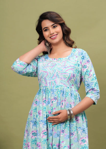 Women's Maternity Kurti for Feeding Zippers, Pre and Post Pregnancy & Nursing Or Mom