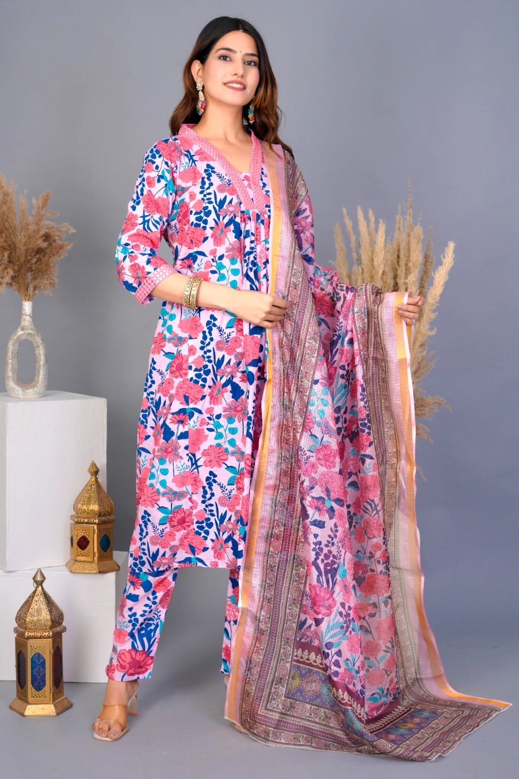 Cotton Suits with Kota Doriya Dupatta Sets
