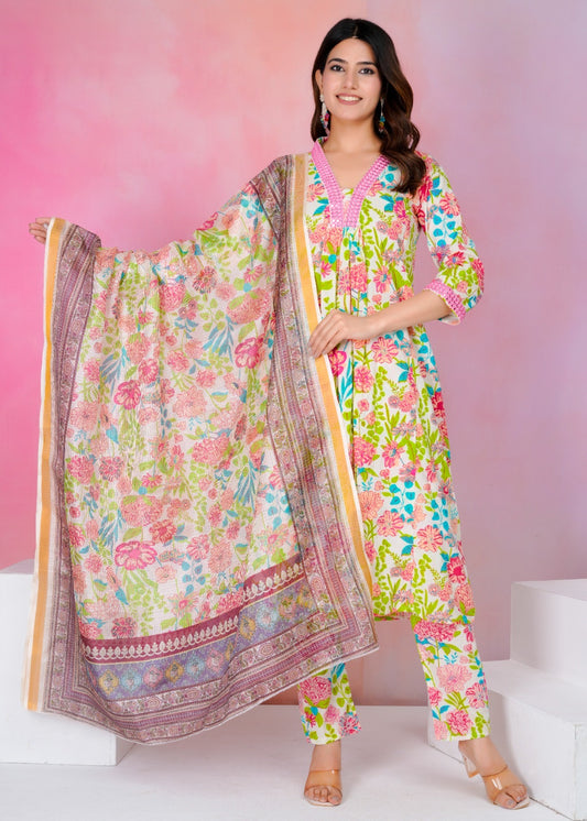 Cotton Suits with Kota Doriya Dupatta Sets