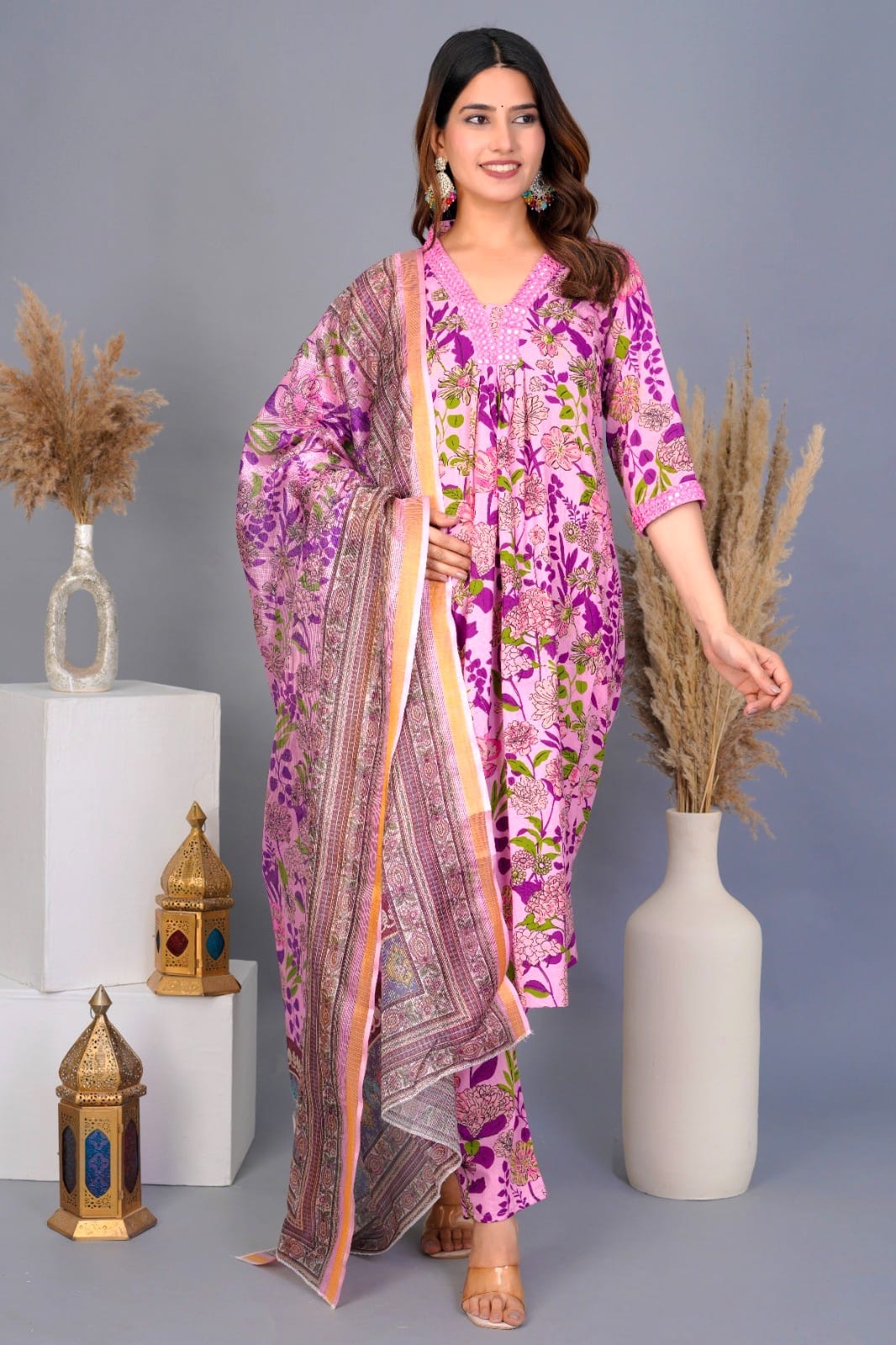 Cotton Suits with Kota Doriya Dupatta Sets